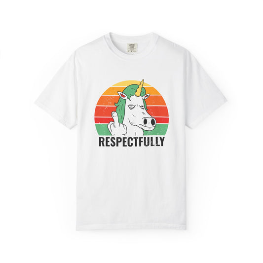 Respectfully Unicorn Unisex Garment-Dyed T-Shirt - Casual Vintage Style for Everyday Wear