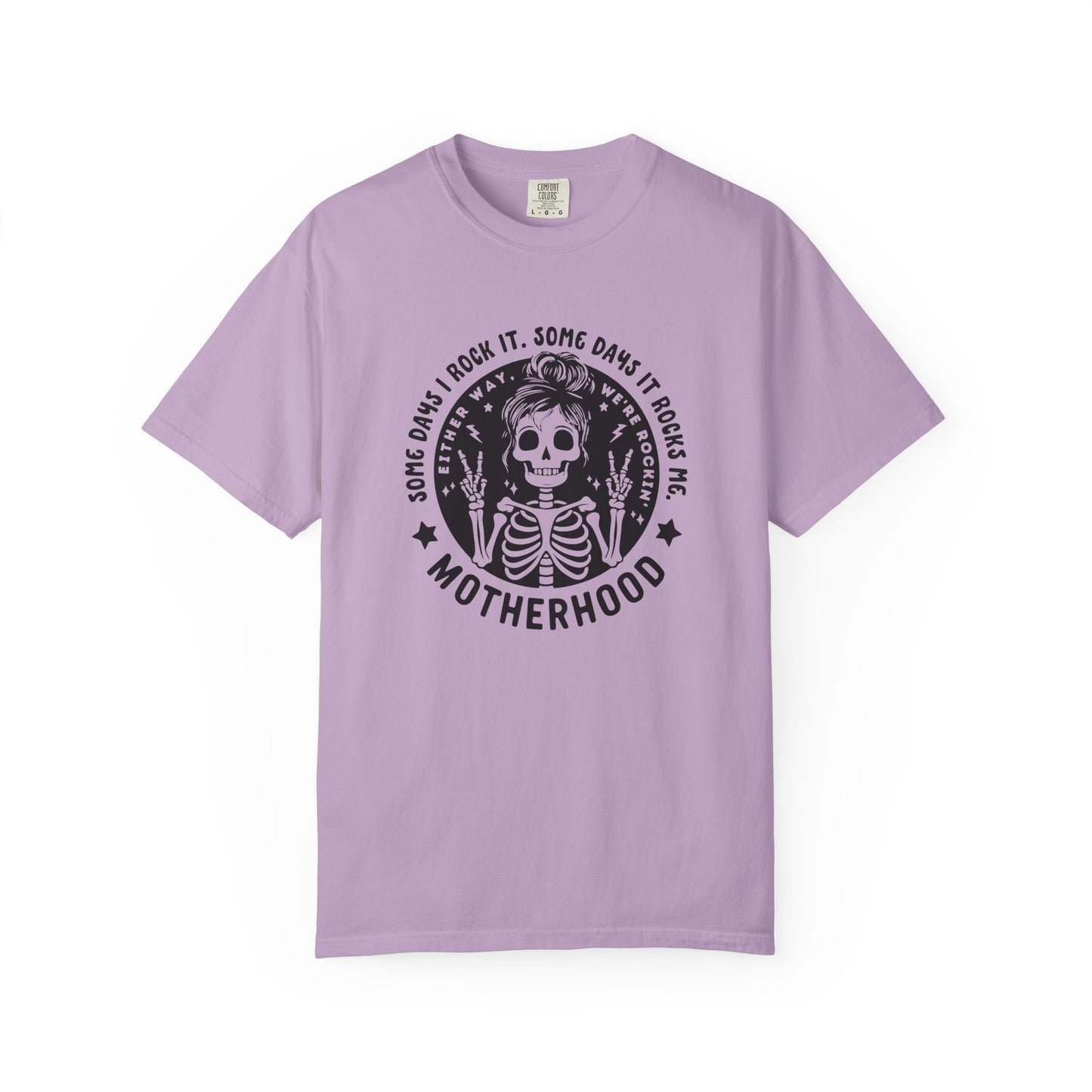 Some days I rock it. Some days it rocks me. Motherhood Unisex Garment-Dyed T-Shirt - Casual Vintage Style for Everyday Wear