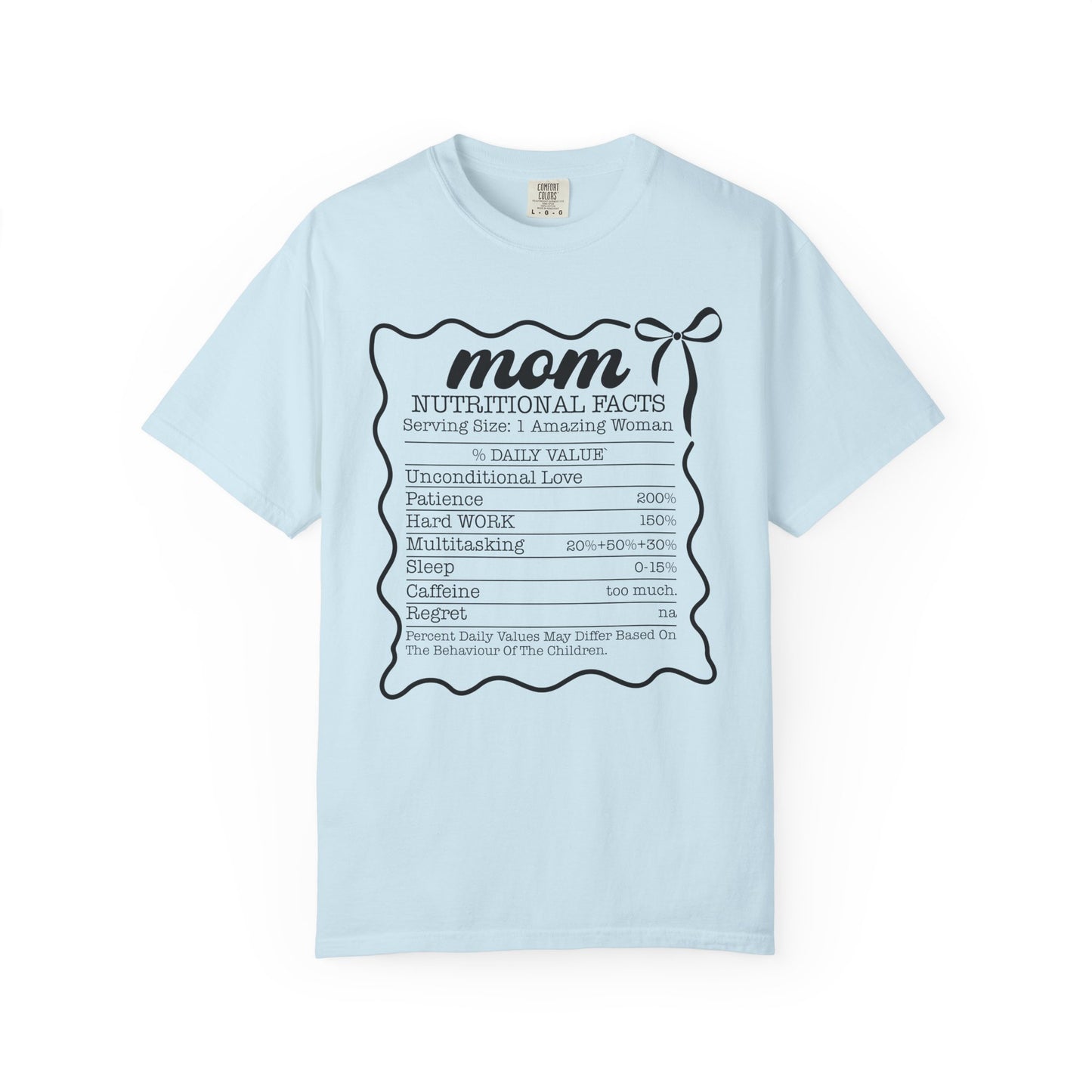 Mom nutritional facts funny Unisex Garment-Dyed T-Shirt - Casual Vintage Style for Everyday Wear