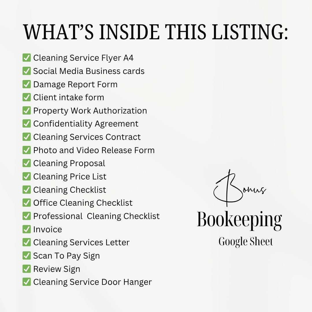 Cleaning Services Bundle, Business Forms, Door Hanger, Flyers, Business Card, Social Media Post, Canva Templates Blue Themes