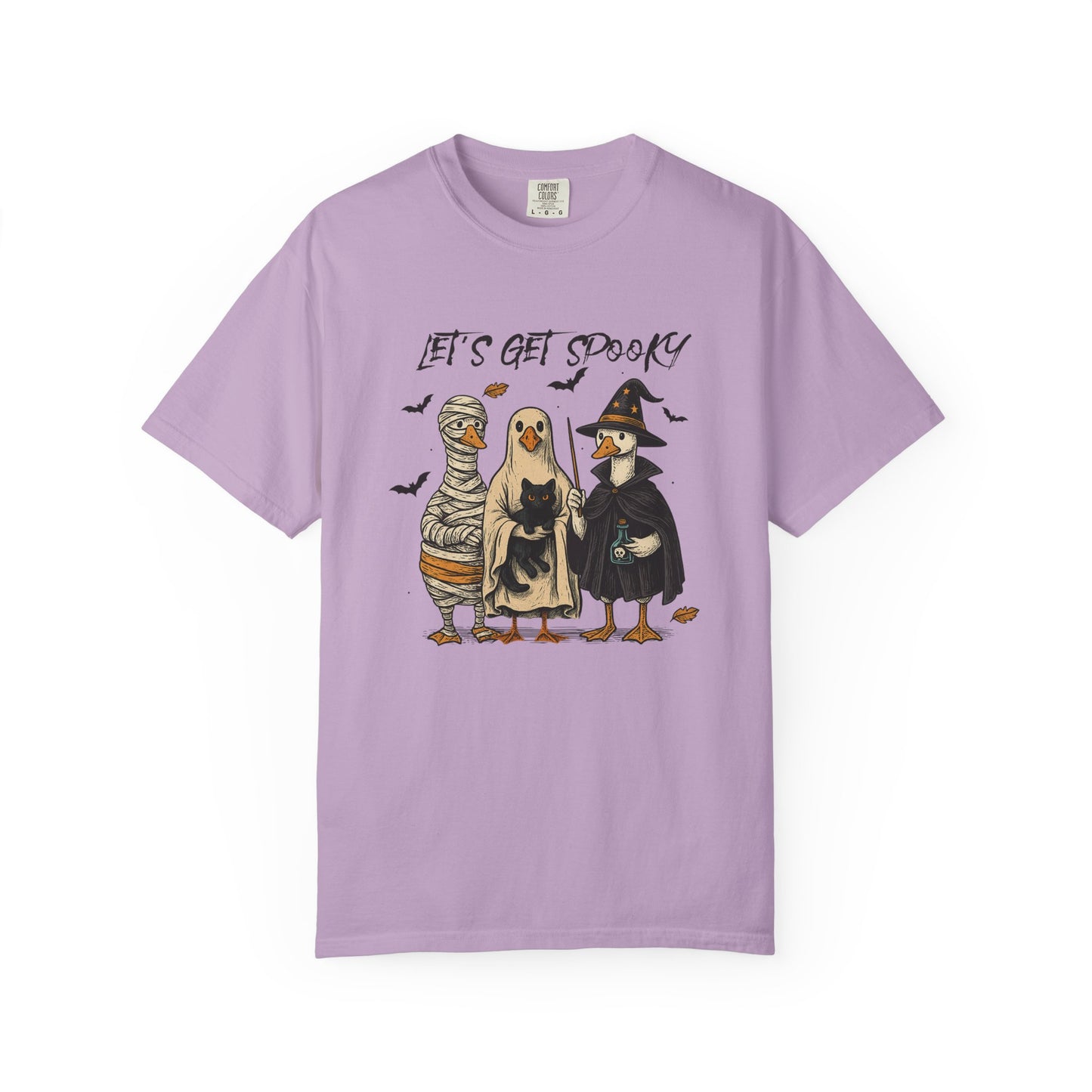 Let's get spooky Halloween Unisex Garment-Dyed T-Shirt - Casual Vintage Style for Everyday Wear