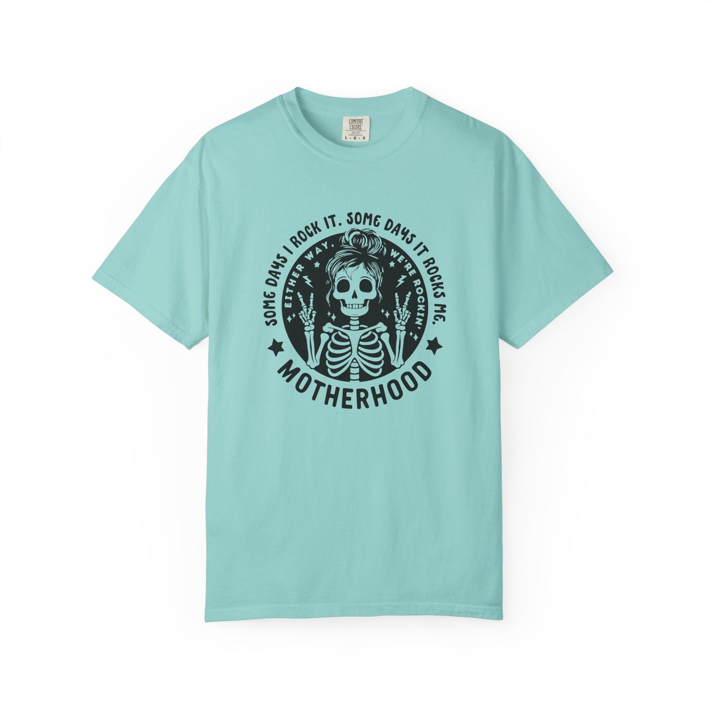 Some days I rock it. Some days it rocks me. Motherhood Unisex Garment-Dyed T-Shirt - Casual Vintage Style for Everyday Wear