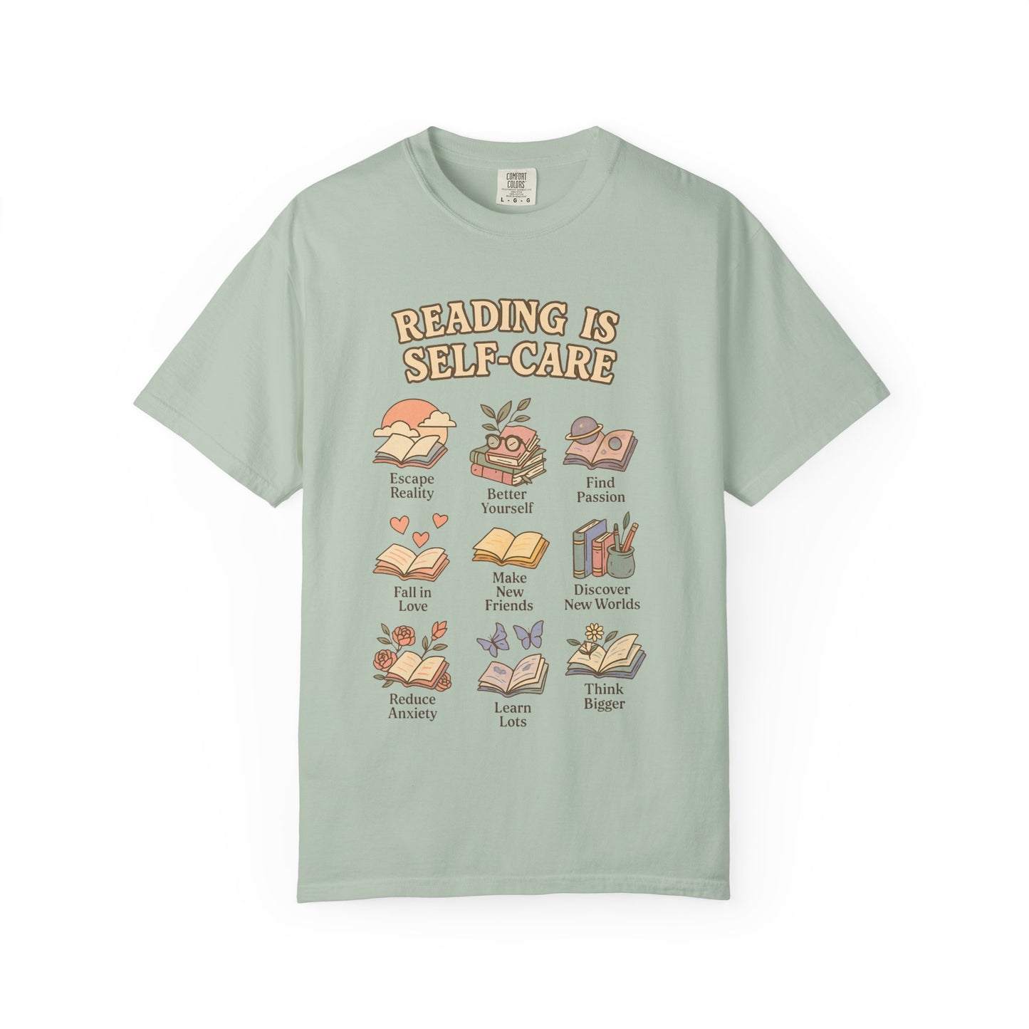 Reading is self care Unisex Garment-Dyed T-Shirt - Casual Vintage Style for Everyday Wear