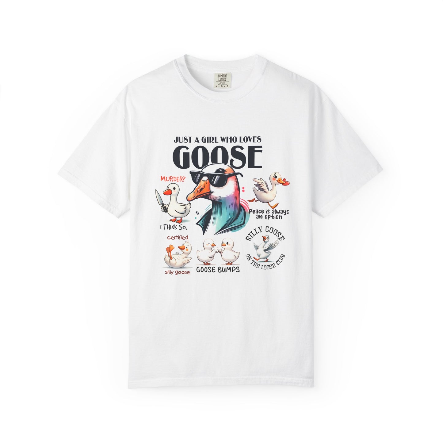 Just a girl who love goose Unisex Garment-Dyed T-Shirt - Casual Vintage Style for Everyday Wear