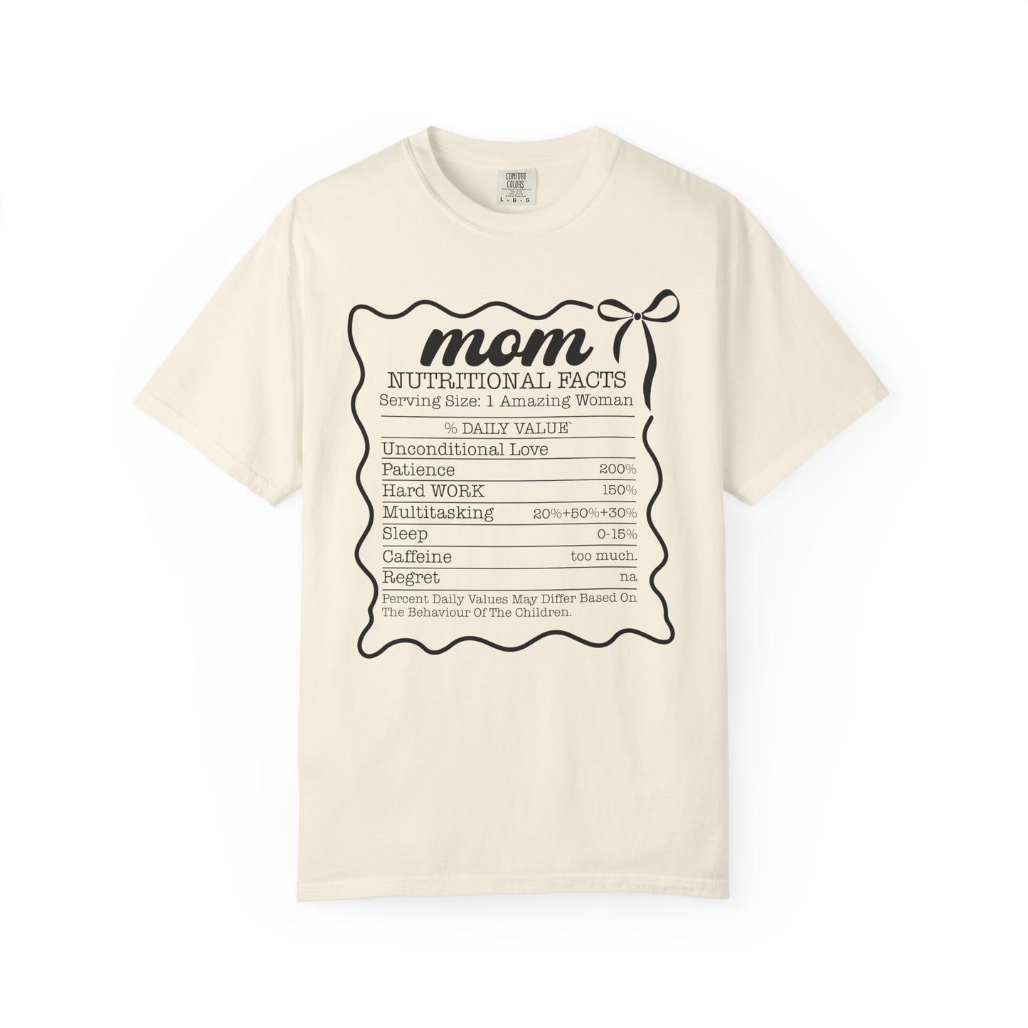 Mom nutritional facts funny Unisex Garment-Dyed T-Shirt - Casual Vintage Style for Everyday Wear