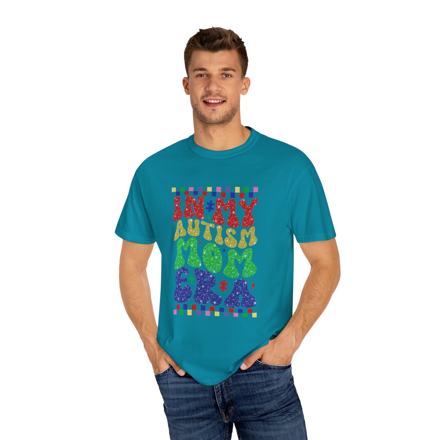 In my autism mom era club Unisex Garment-Dyed T-Shirt - Casual Vintage Style for Everyday Wear