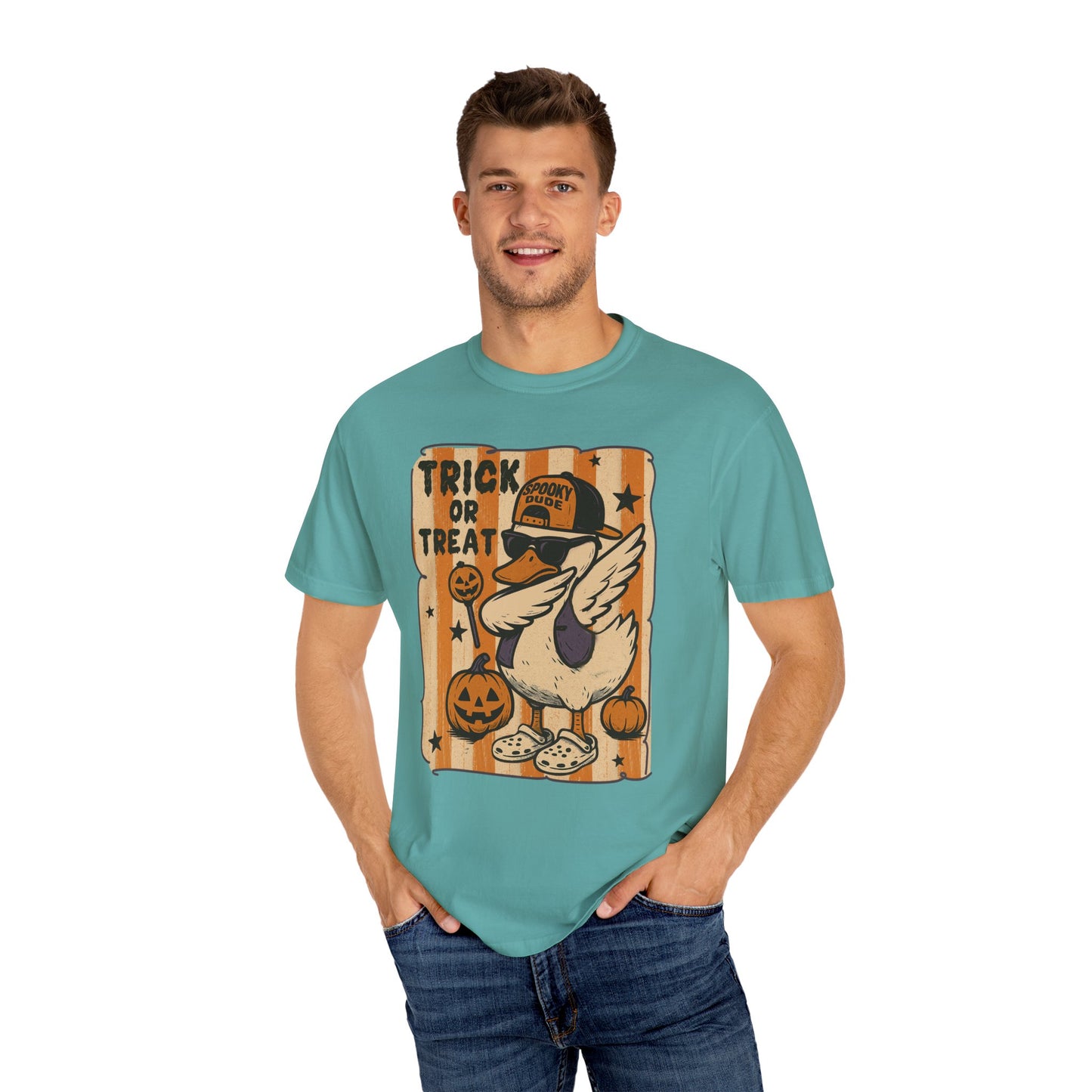 Trick or treat Halloween Unisex Garment-Dyed T-Shirt - Casual Vintage Style for Everyday Wear