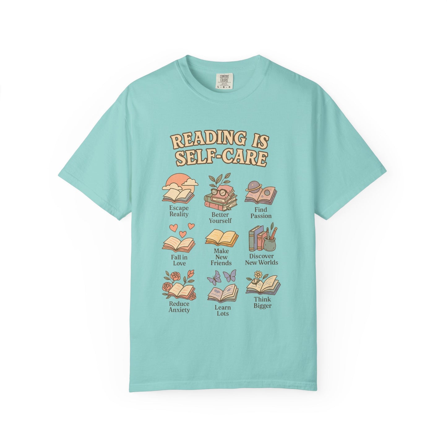 Reading is self care Unisex Garment-Dyed T-Shirt - Casual Vintage Style for Everyday Wear