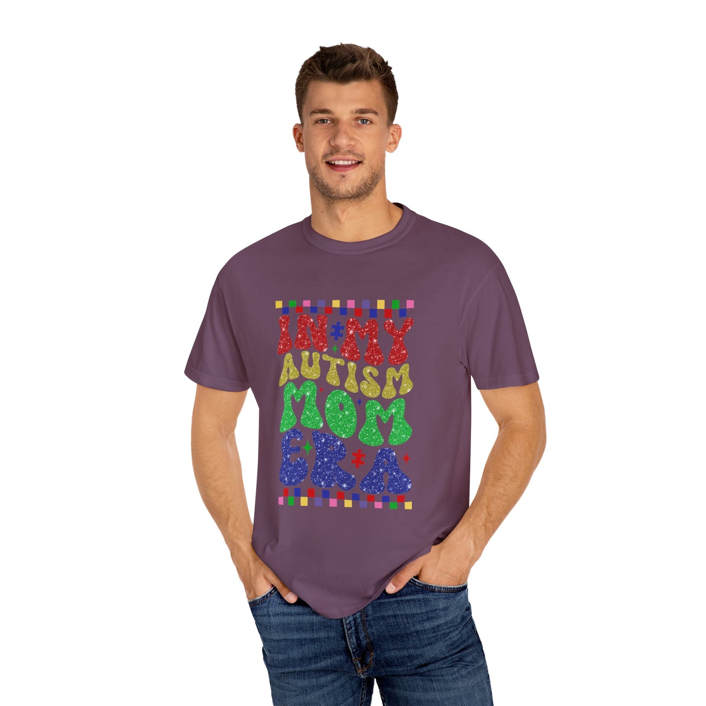 In my autism mom era club Unisex Garment-Dyed T-Shirt - Casual Vintage Style for Everyday Wear