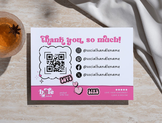 Small Business Printable Kit Canva Templates – Thank You Card, Loyalty Card, Gift Certificate, QR Code Payment Homebaked Bakery Pink Cafe Theme
