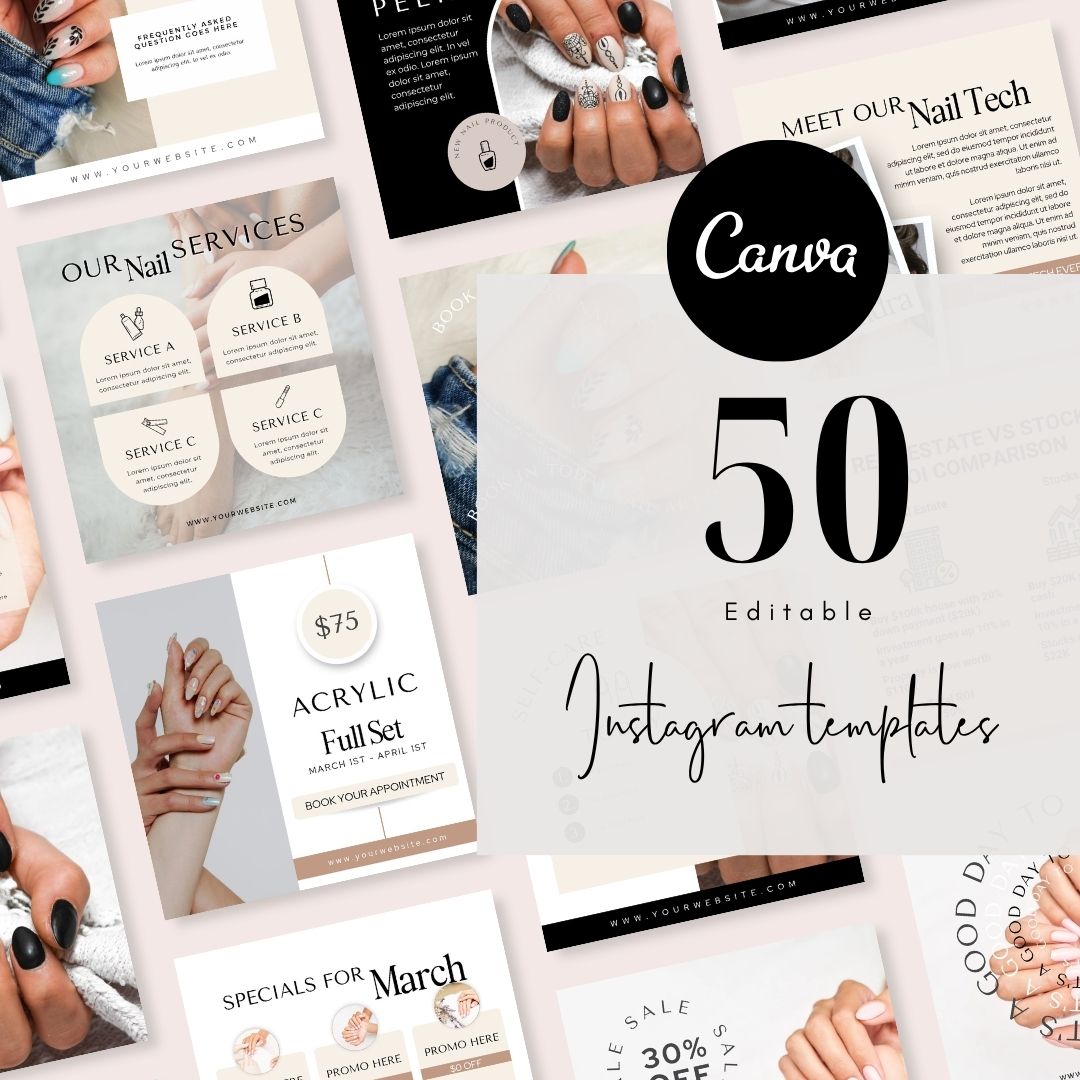 50 Nail Tech Instagram Social Media Posts