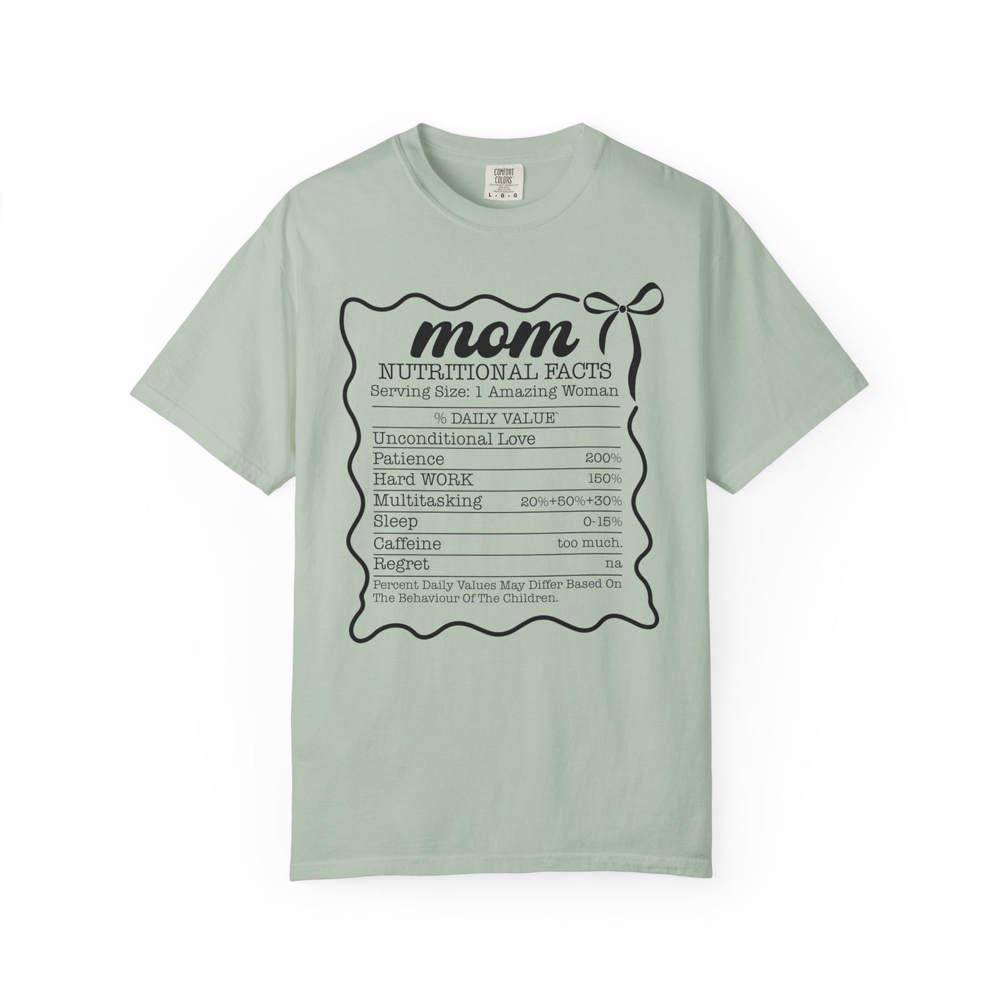 Mom nutritional facts funny Unisex Garment-Dyed T-Shirt - Casual Vintage Style for Everyday Wear