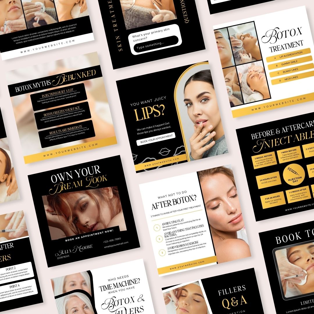 50 Black Gold Botox and Filler Instagram Posts