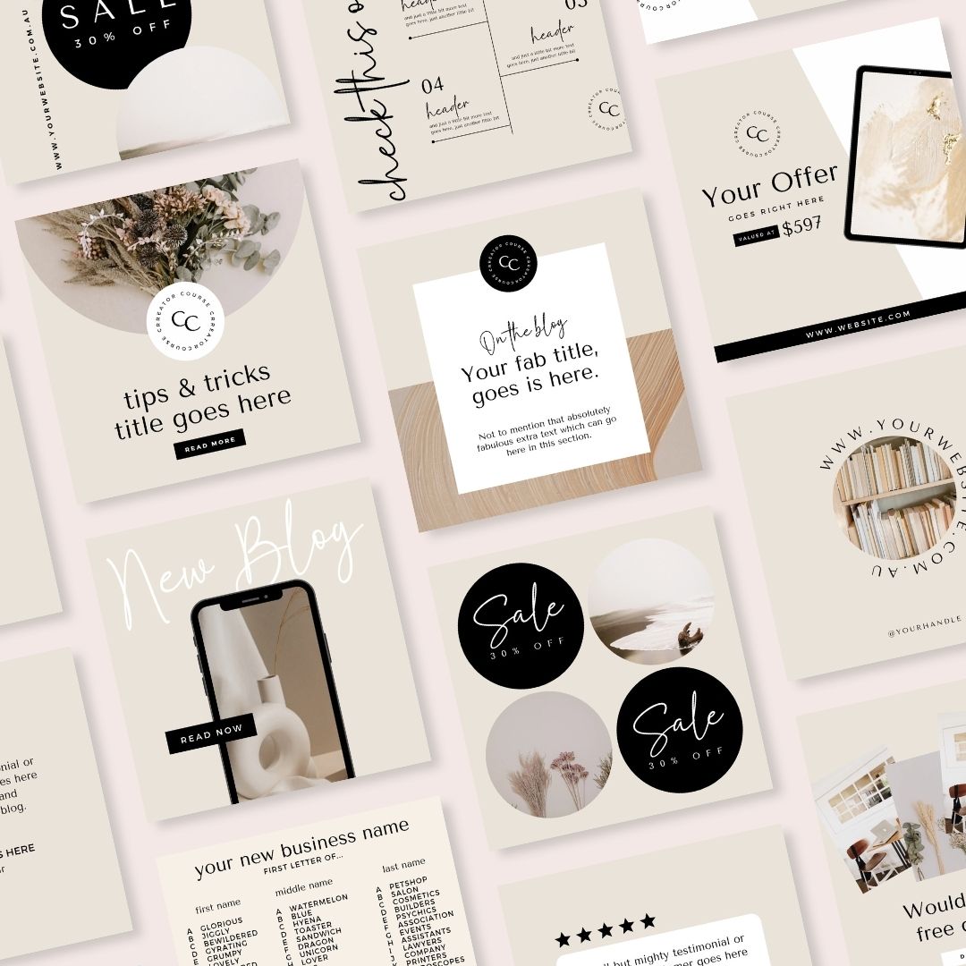 30 Product Social Instagram Posts Editable Canva Template