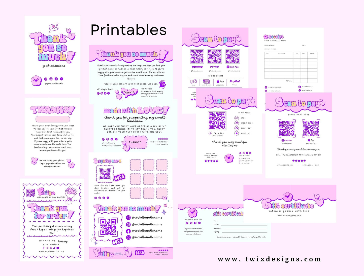 Branding Kit Puffy Canva Templates Product Fashion Coach Etsy Kit Blue Purple Theme