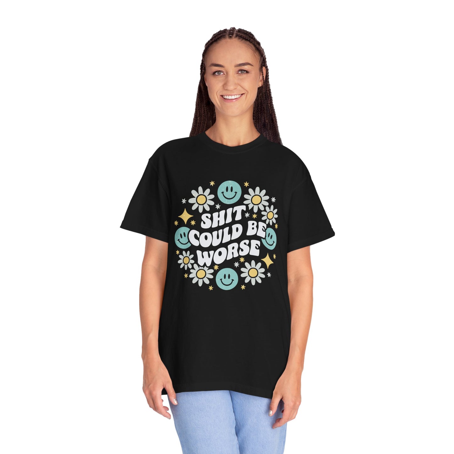 Shit could be worse Unisex Garment-Dyed T-Shirt - Casual Vintage Style for Everyday Wear
