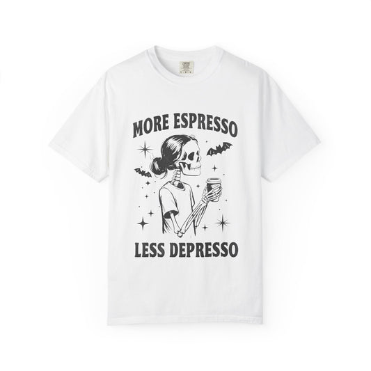 More espresso less despresso Unisex Garment-Dyed T-Shirt - Casual Vintage Style for Everyday Wear