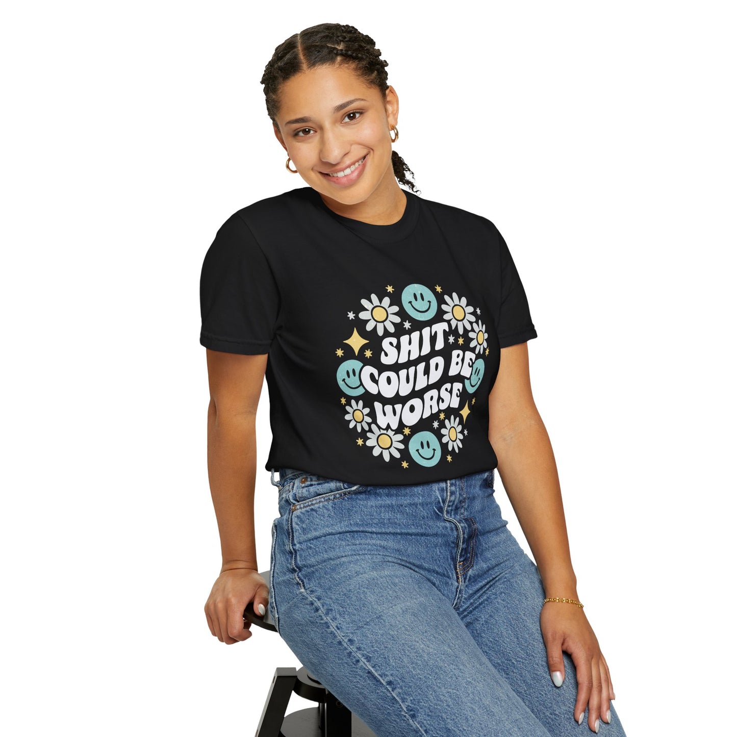 Shit could be worse Unisex Garment-Dyed T-Shirt - Casual Vintage Style for Everyday Wear