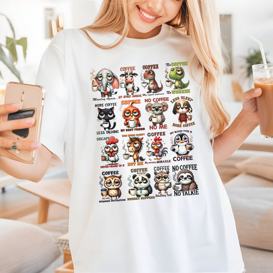 Funny Coffee Animals Unisex Comfort garment-dyed heavyweight t-shirt