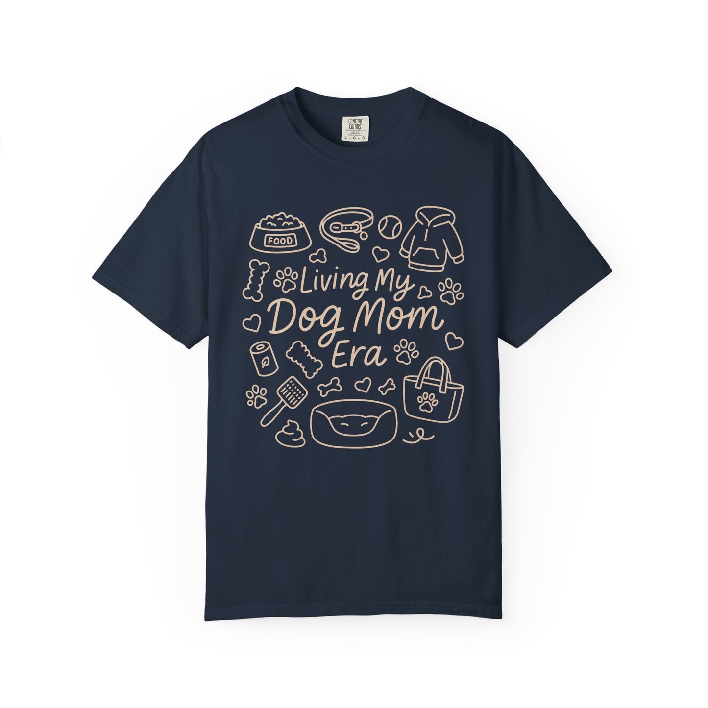 Living my dog mom era Unisex Garment-Dyed T-Shirt - Casual Vintage Style for Everyday Wear