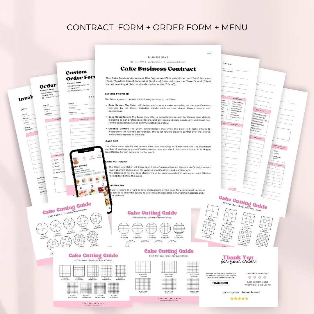 Branding Kit Java Cafe Editable Canva Templates Business Cards Marketing Posts Sweet Blue Pink Bakery Cafe Theme