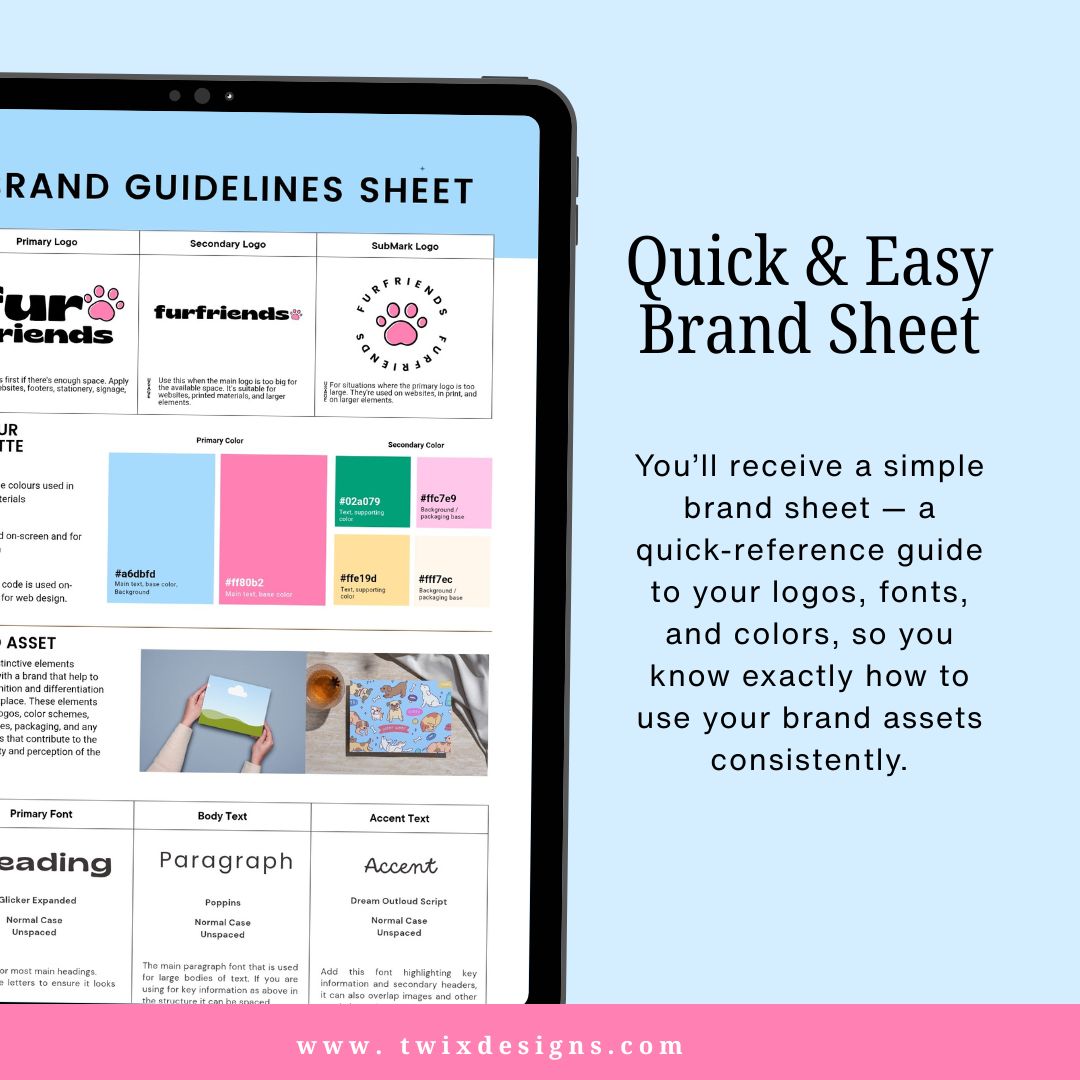 Branding Kit fur friends Pet Business Editable Canva Templates Business Cards Marketing Posts Light Blue Theme