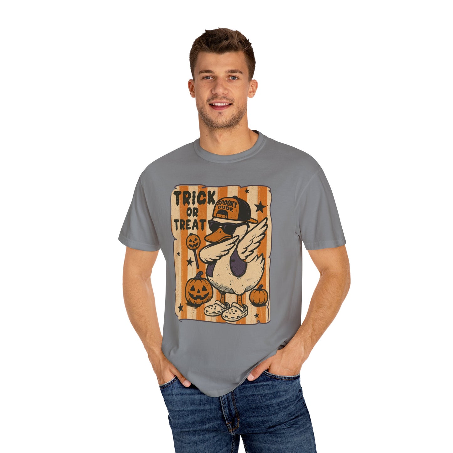 Trick or treat Halloween Unisex Garment-Dyed T-Shirt - Casual Vintage Style for Everyday Wear