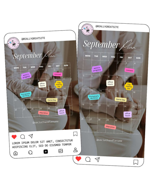 Calendar Plan Social Media Instagram Reels Post Editable Canva Templates
