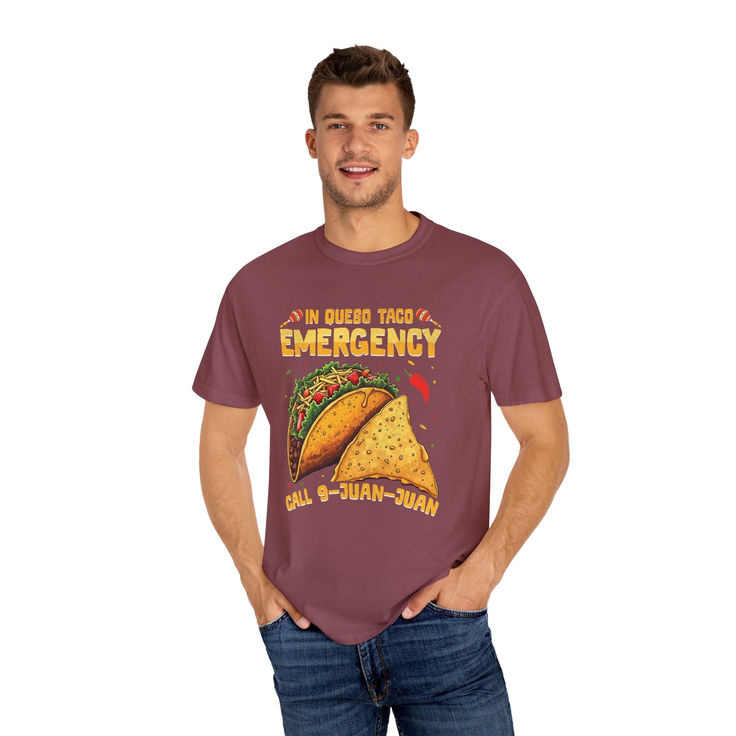 In quebo taco emergency call 9 juan juan Unisex Garment-Dyed T-Shirt - Casual Vintage Style for Everyday Wear