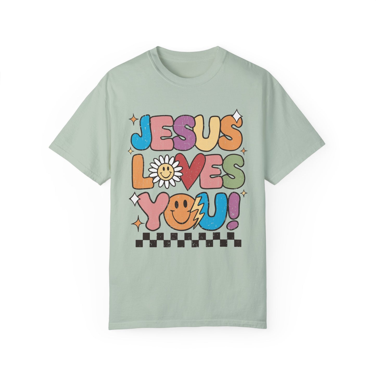 Jesus Loves you! Unisex Garment-Dyed T-Shirt - Casual Vintage Style for Everyday Wear