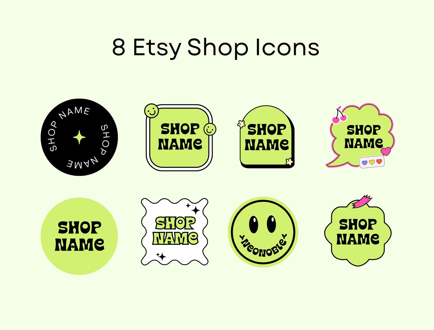 Etsy Shop Kit NeoNoble Bundle, Editable Canva Templates, Product Listing Photos Mockup, Etsy Seller Store Branding