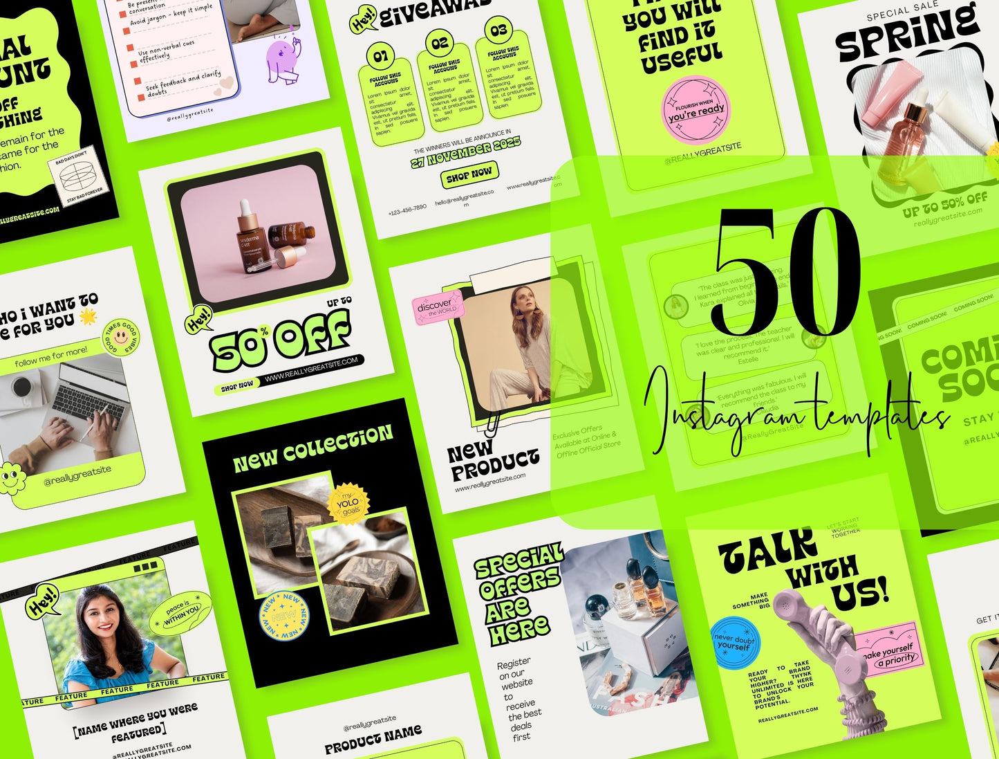 Branding Kit Starry Canva Templates Product Fashion Coach Etsy Kit Black Green Theme