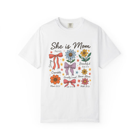 She is mom Unisex Garment-Dyed T-Shirt - Casual Vintage Style for Everyday Wear