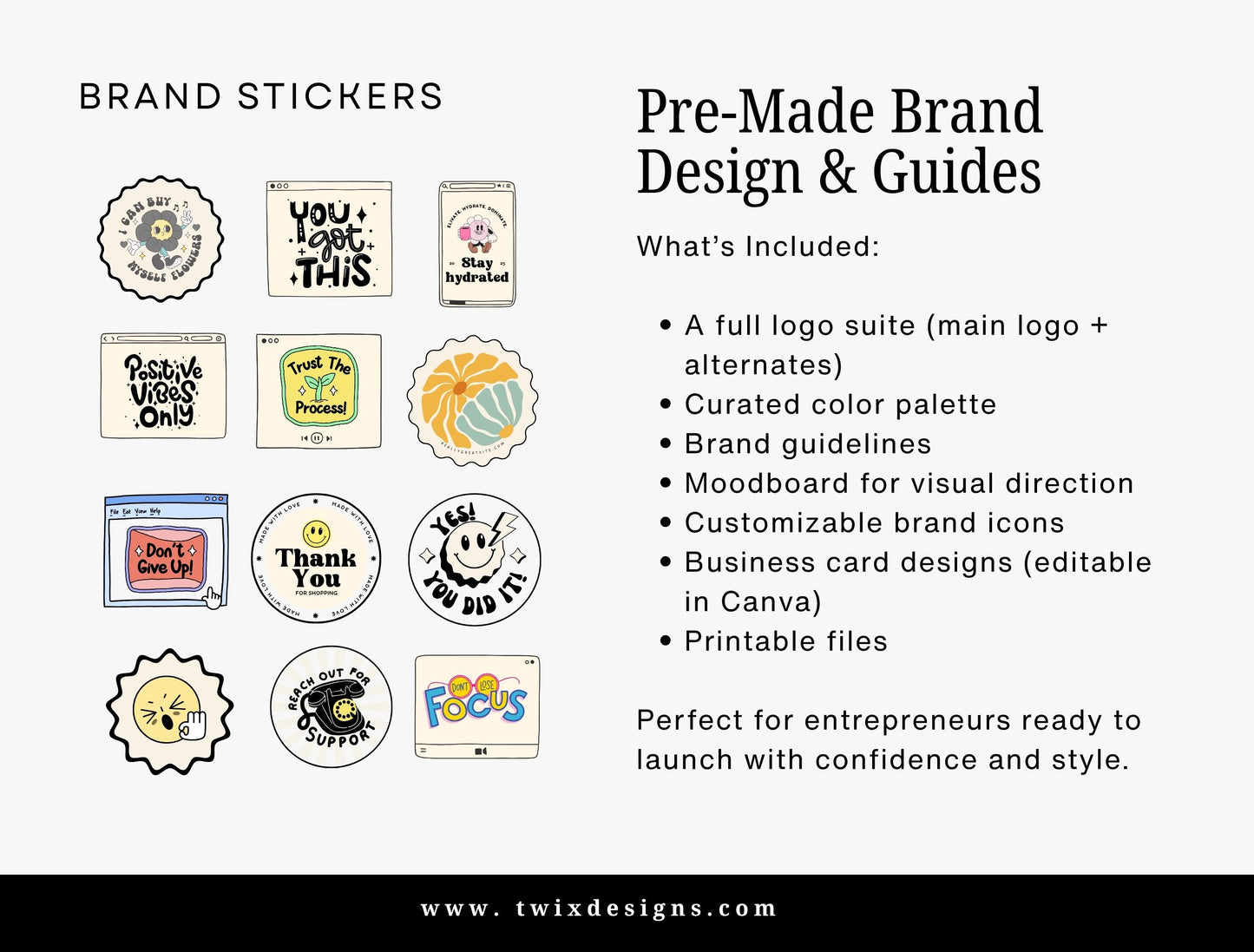 Branding Kit Retroframe Canva Templates Product Fashion Coach Etsy Kit Retro Drawn Beige Theme