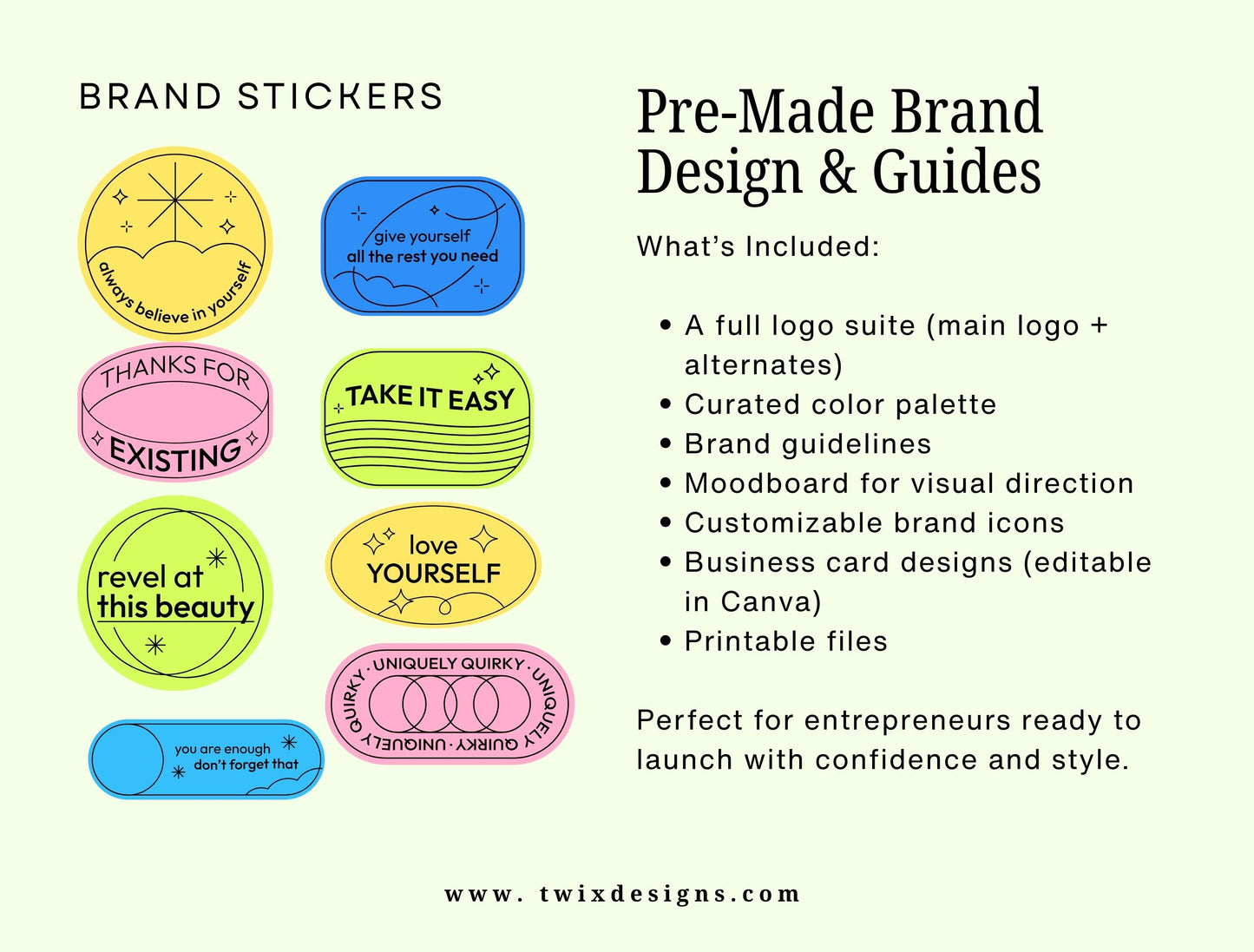 Branding Kit Starry Canva Templates Product Fashion Coach Etsy Kit Black Green Theme