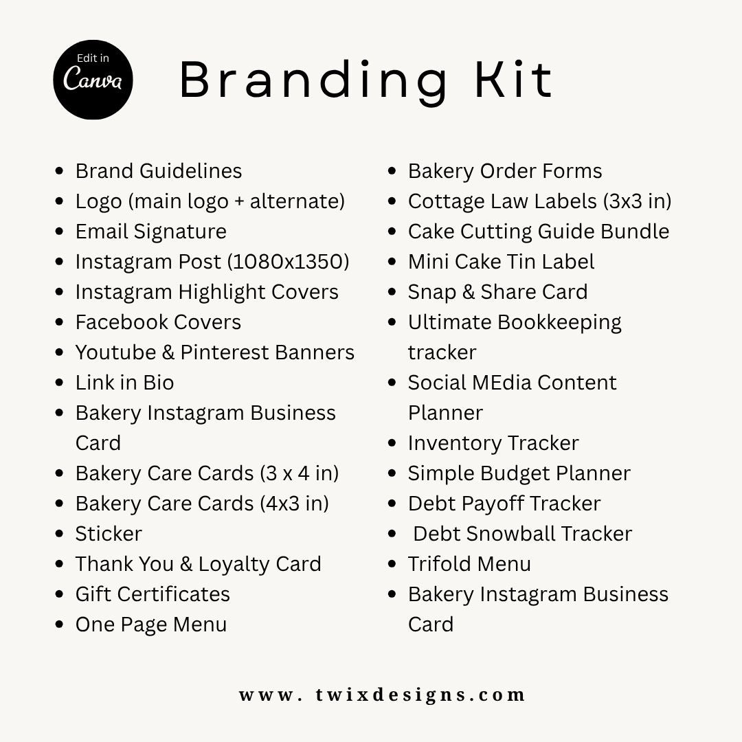 Branding Kit Pink Hole Lotta Love Editable Canva Templates Business Cards Marketing Posts Sweet Pink Bakery Theme