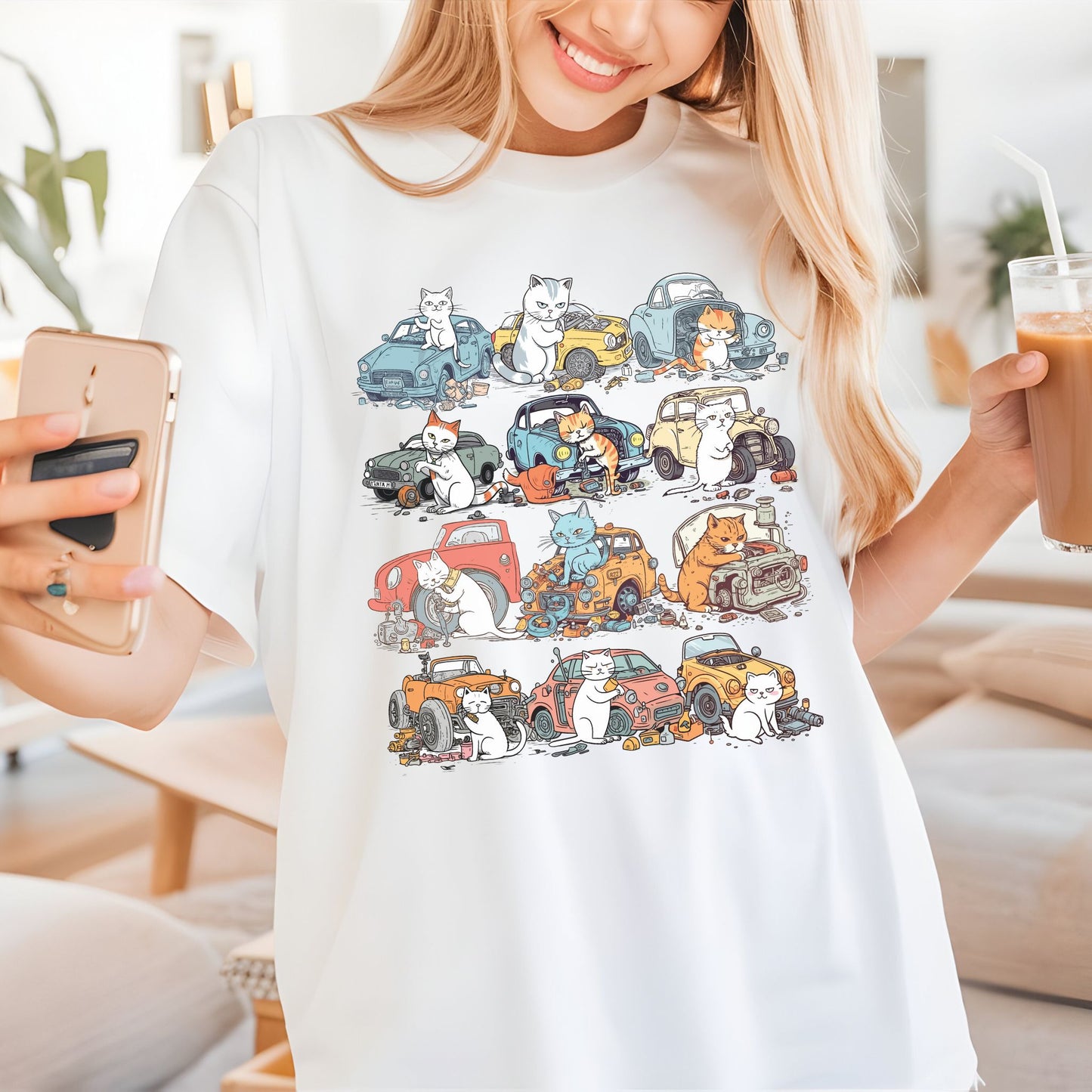 Funny Cat Car Repair Unisex Comfort garment-dyed heavyweight t-shirt