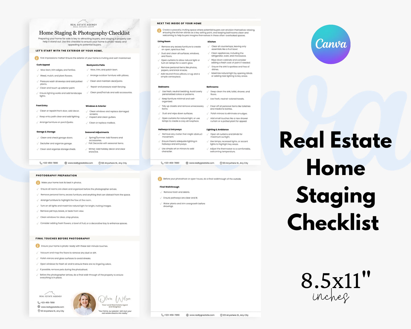Home Staging Checklist Real Estate Template, Edit in Canva - REDF23