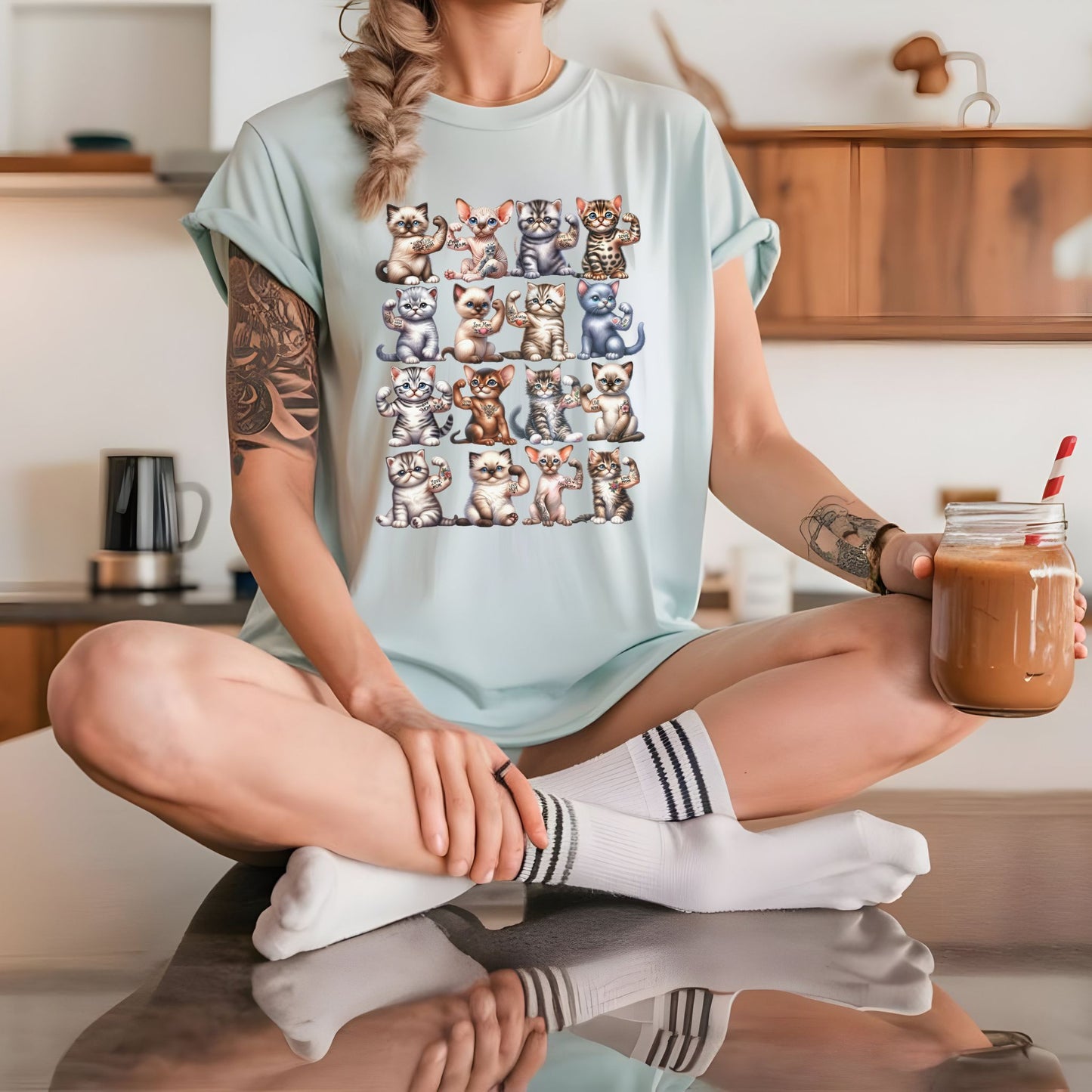 Funny Muscle Cat Unisex Comfort garment-dyed heavyweight t-shirt