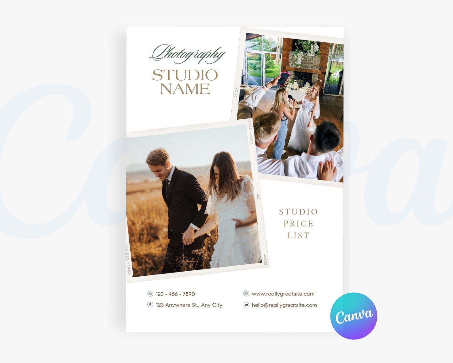 Photography Pricing Guide, Wedding Photography Price List, Edit in Canva - PDP18