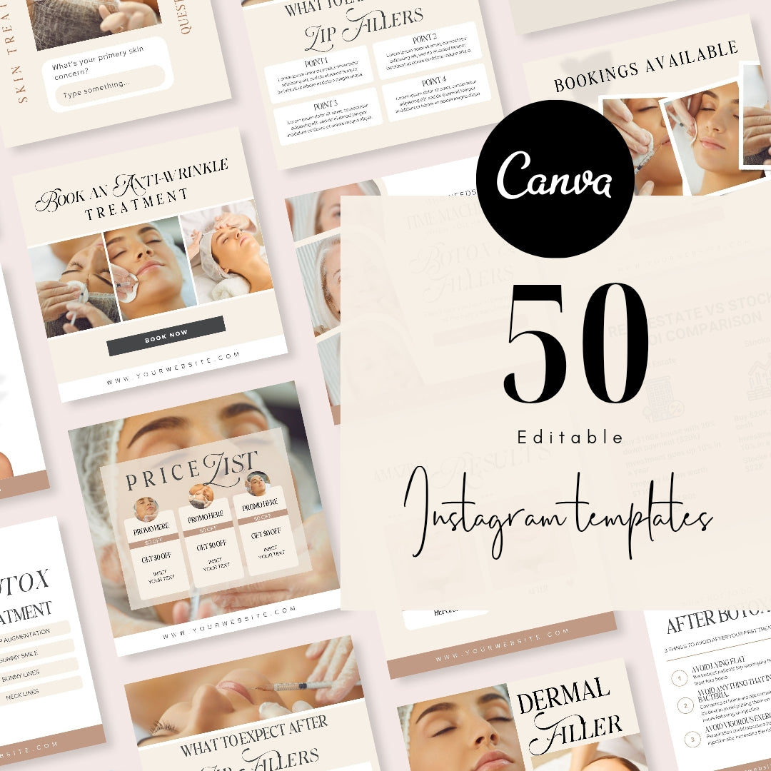 50 Beige Botox and Filler Instagram Posts