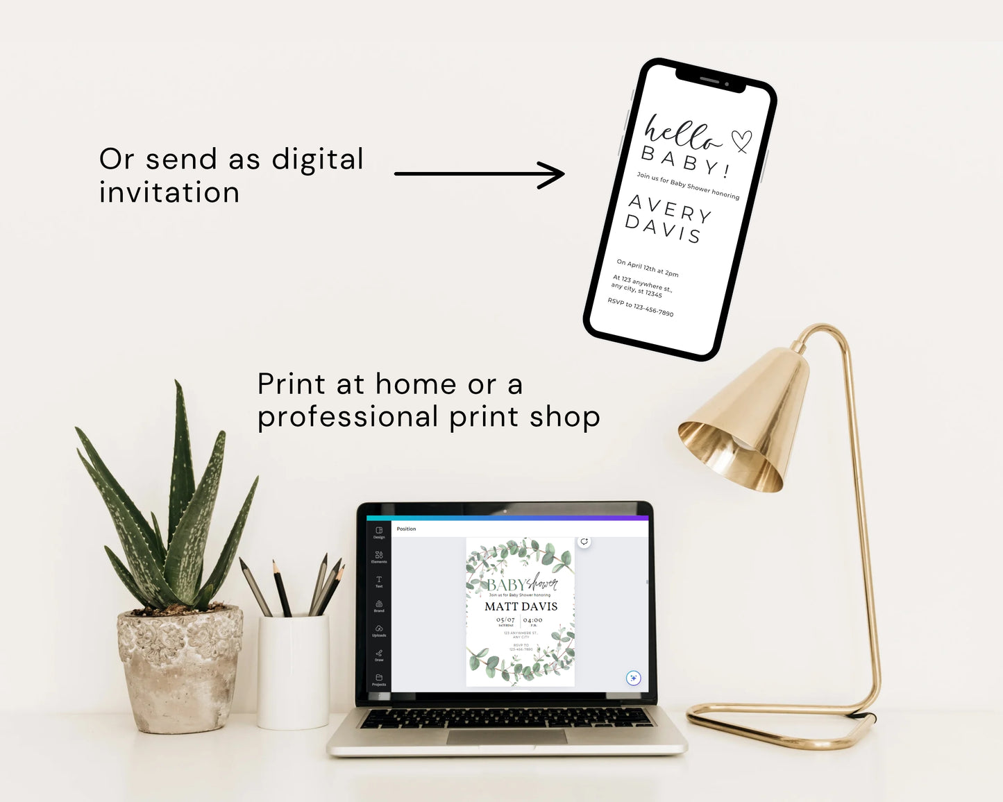 Baby Shower Birthday Party Invitation BSDWS01