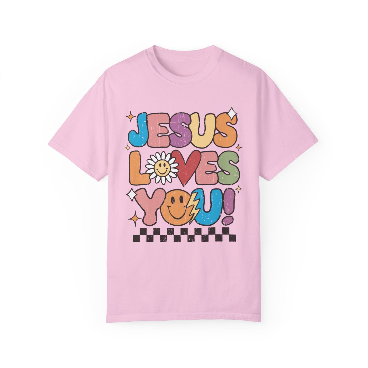 Jesus Loves you! Unisex Garment-Dyed T-Shirt - Casual Vintage Style for Everyday Wear