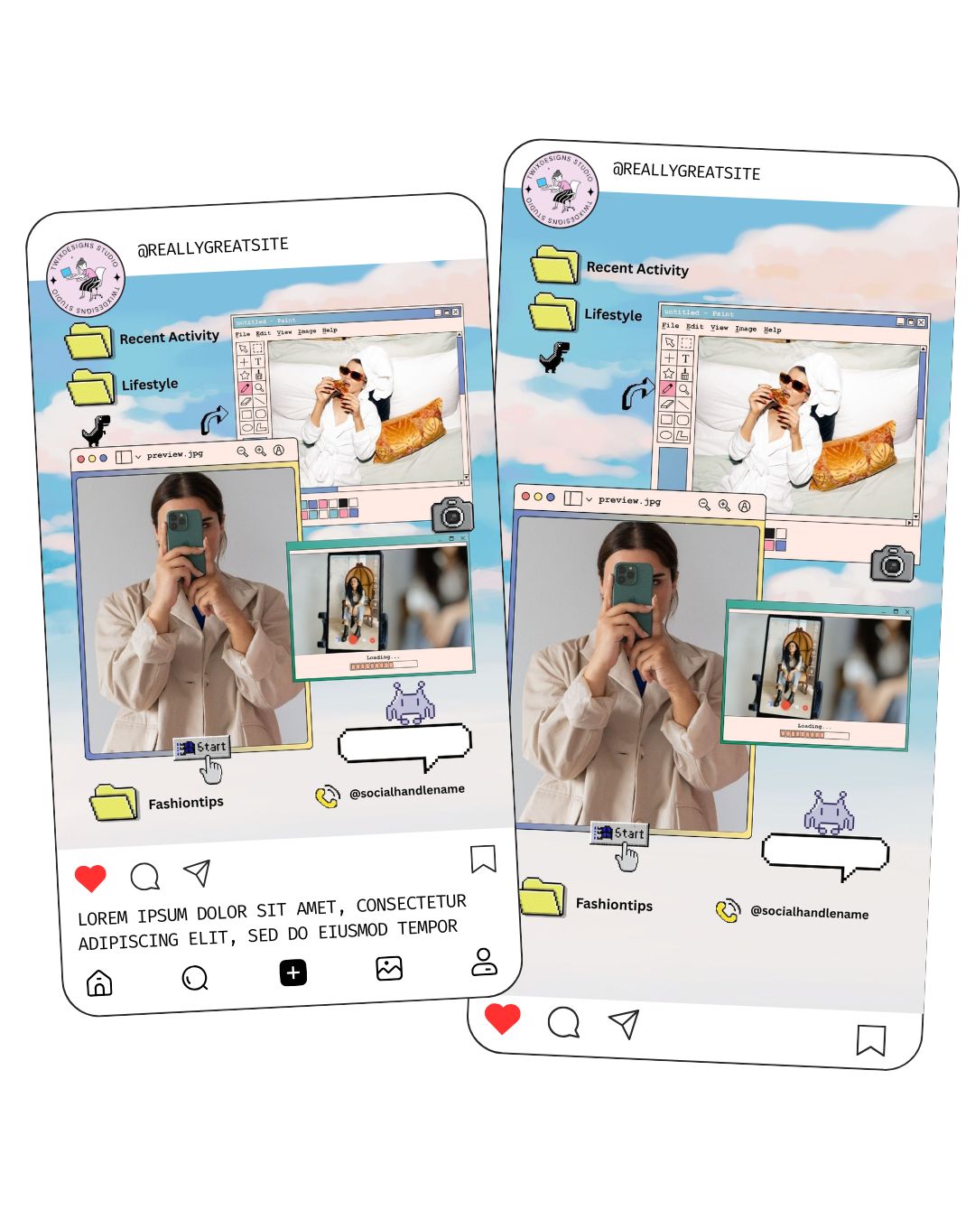 Window Screen Social Media Instagram Reels Post Editable Canva Templates
