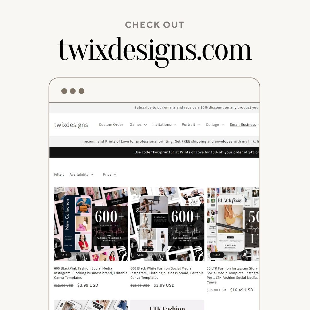 Branding Kit Cute Hole Lotta Love Editable Canva Templates Business Cards Marketing Posts Sweet Pink Theme