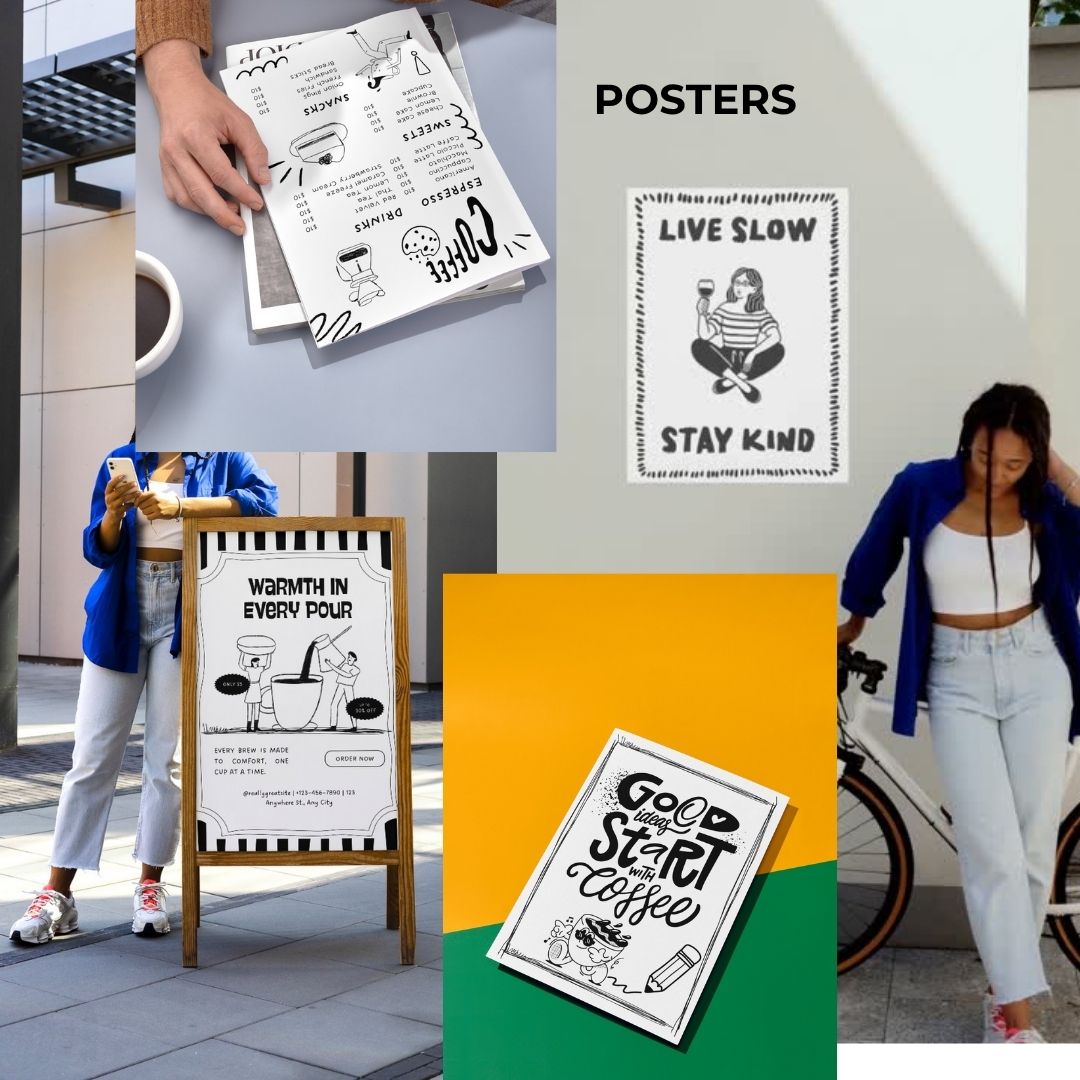 Branding Kit toonbite Editable Canva Templates Business Cards Marketing Posts Sweet 2d Cafe Cartoon Bakery Theme