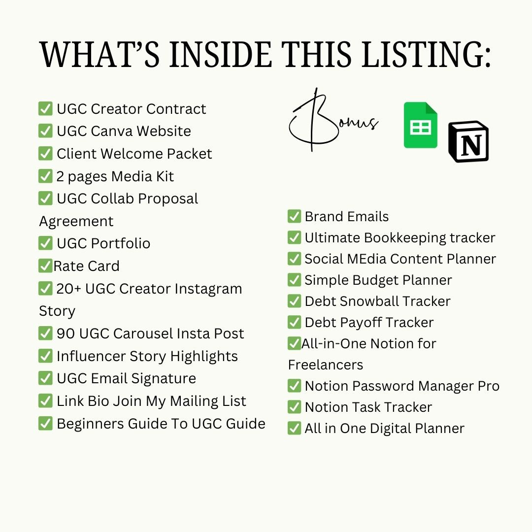 UGC Creator Guide Bundle Social Media Content Creation