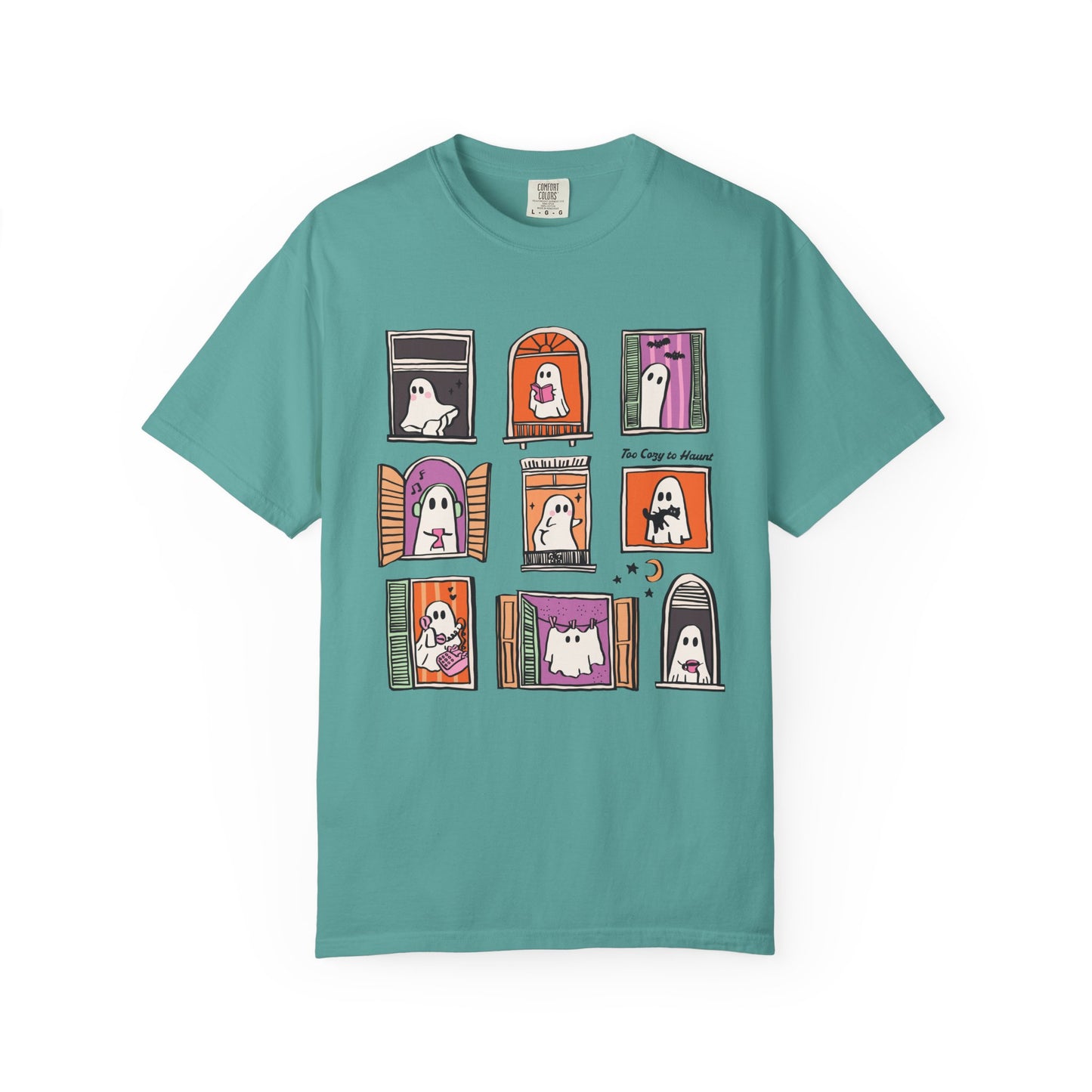 Cute Boos Halloween Unisex Garment-Dyed T-Shirt - Casual Vintage Style for Everyday Wear
