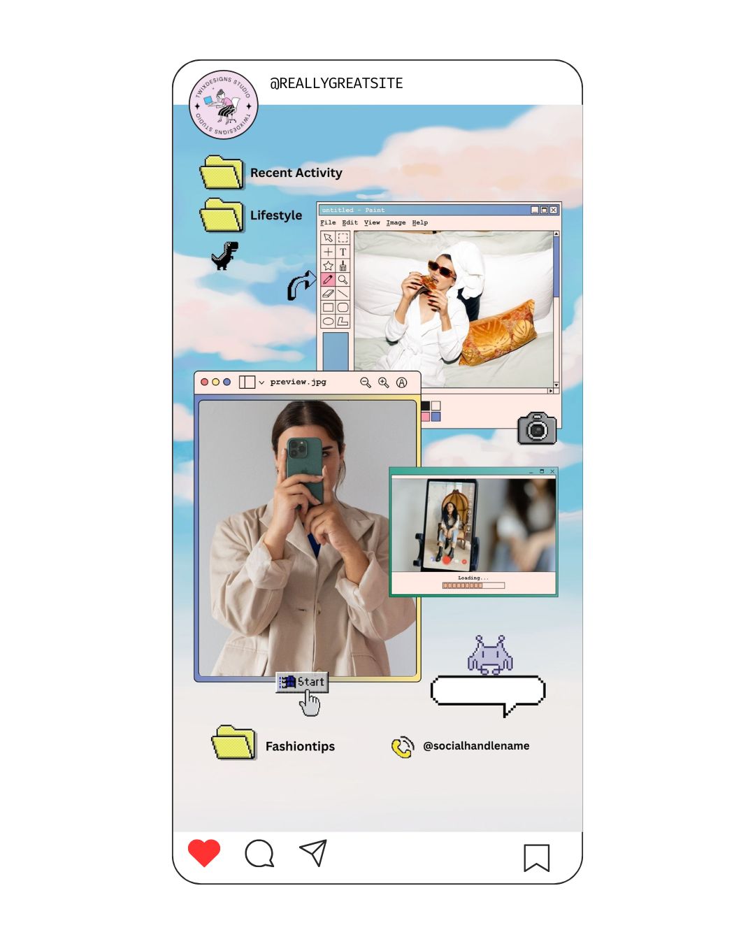 Window Screen Social Media Instagram Reels Post Editable Canva Templates