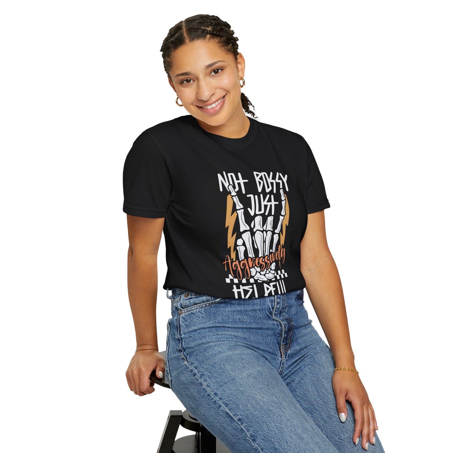 Not bossy just aggressively helpful Unisex Garment-Dyed T-Shirt - Casual Vintage Style for Everyday Wear